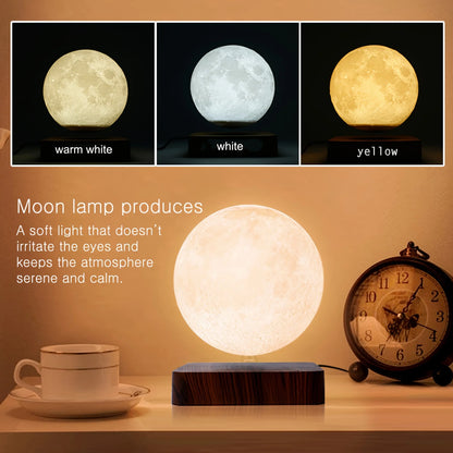 Floating Moon Lamp with Wooden Base