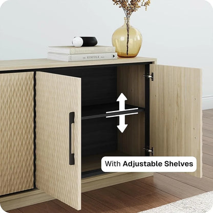 65 Inch Buffet Storage Cabinet Adjustable Shelves