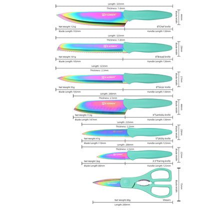 Rainbow Kitchen Knife Set