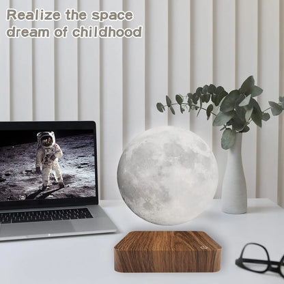Floating Moon Lamp with Wooden Base
