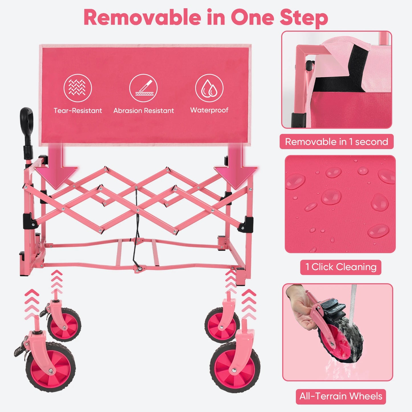 Portable Pink Collapsible Wagon