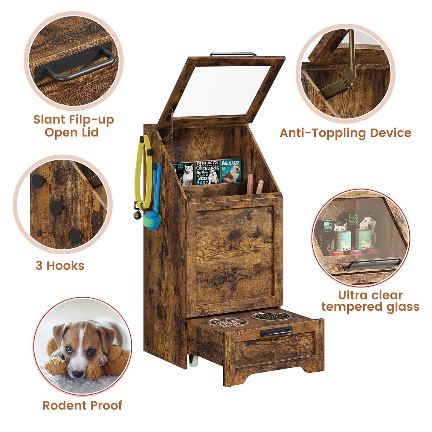 Dog Feeding Station with 2 Elevated Bowls