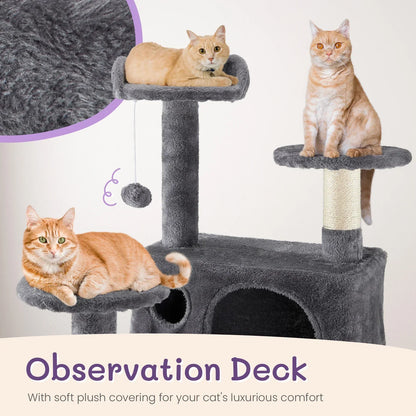 Multi-Level Cat Tower, Dark Grey