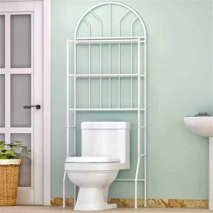 White Iron Toilet Storage Rack