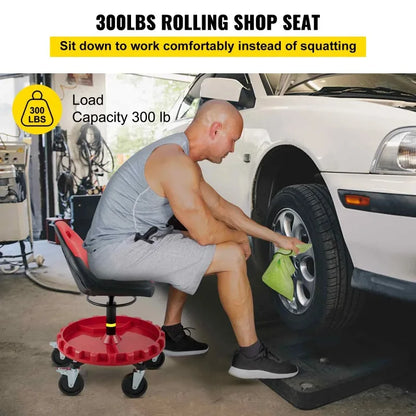 Adjustable Rolling Garage Stool