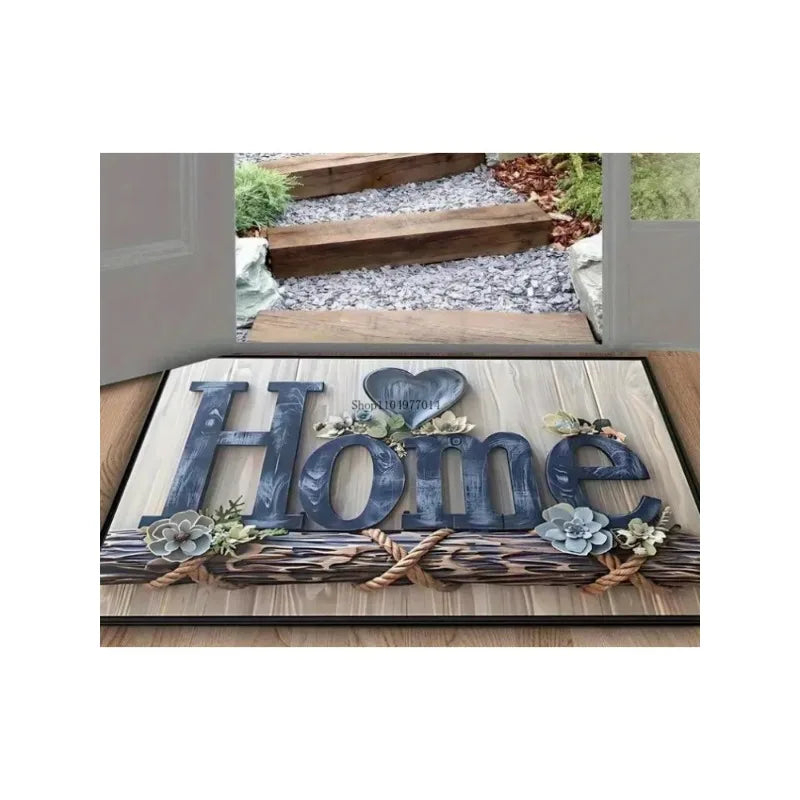 Chic Blue Floral Rug