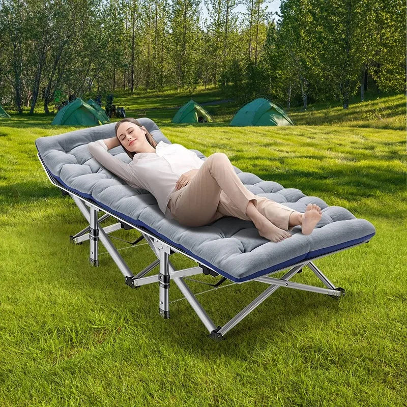 XL Folding Cot with Comfortable 2 Sided Mattress