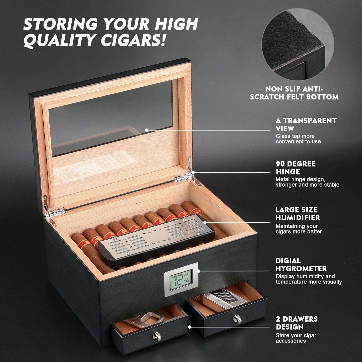Portable Humidor Cigar Box