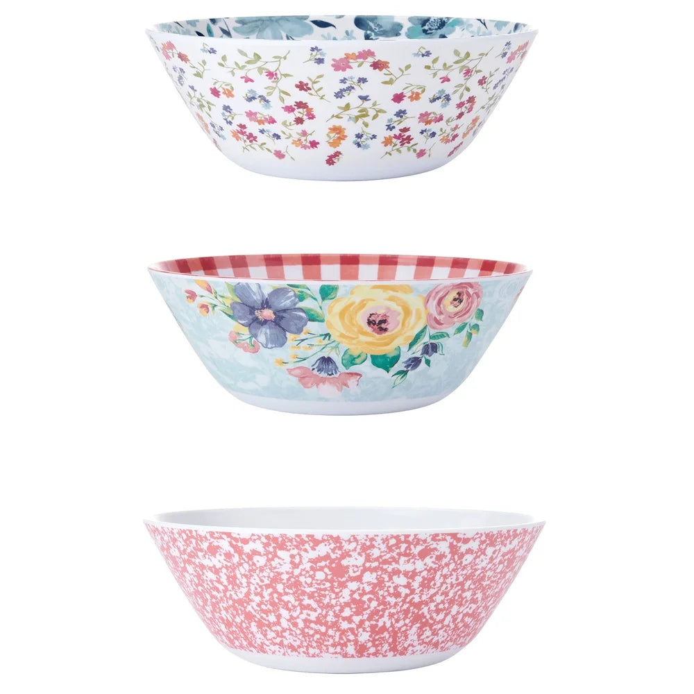 Set of 3  Melamine Salad Bowls -