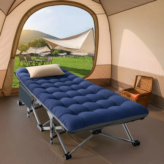 XL Folding Cot with Comfortable 2 Sided Mattress