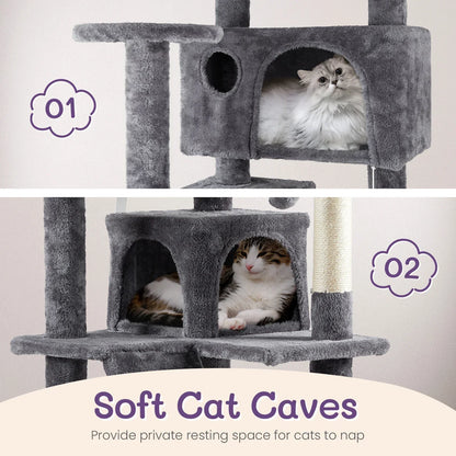 Multi-Level Cat Tower, Dark Grey