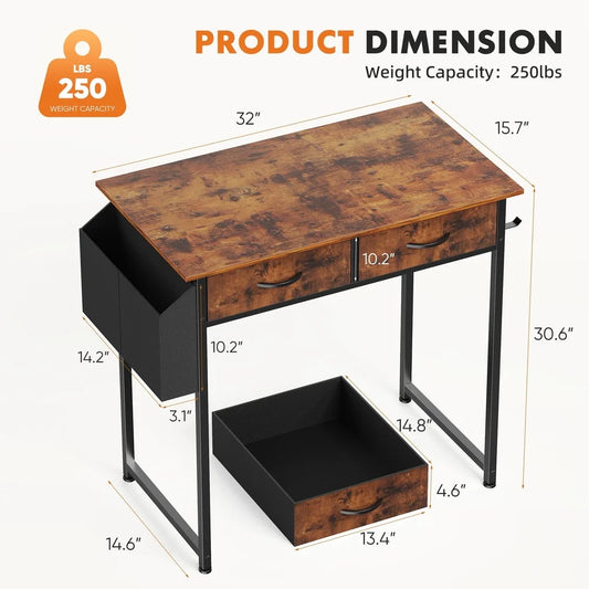 Computer Desk with 2 Drawers