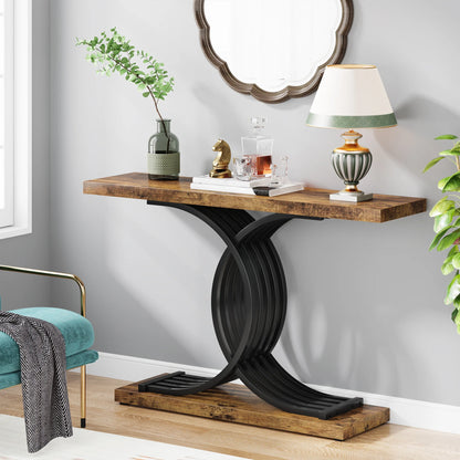 Modern Decor Table with Geometric Metal Legs