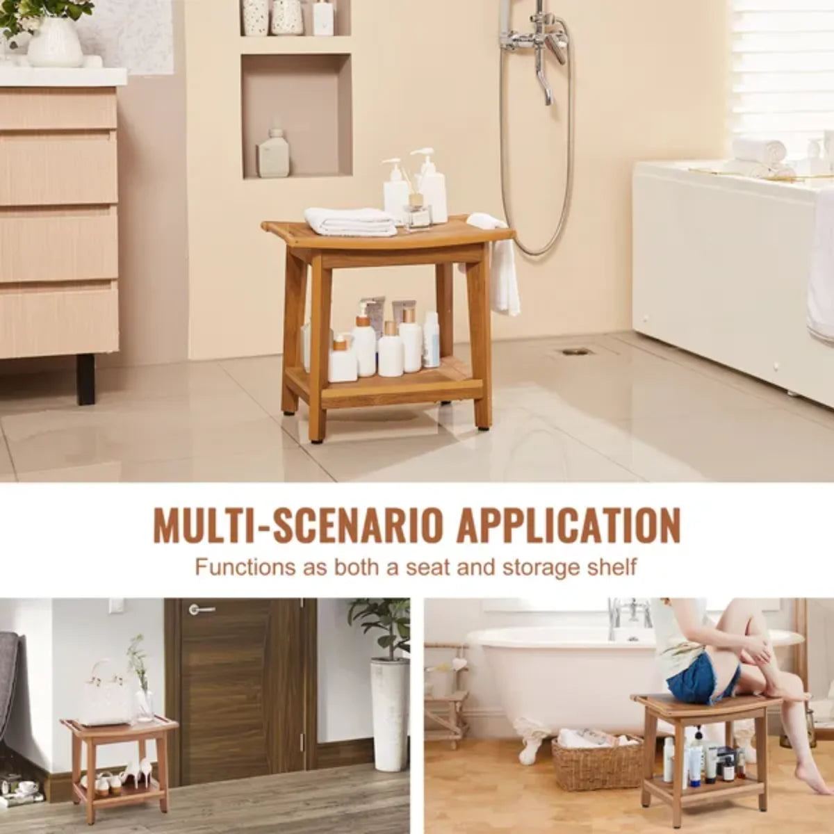 Non-Slip Polystyrene Shower Seat