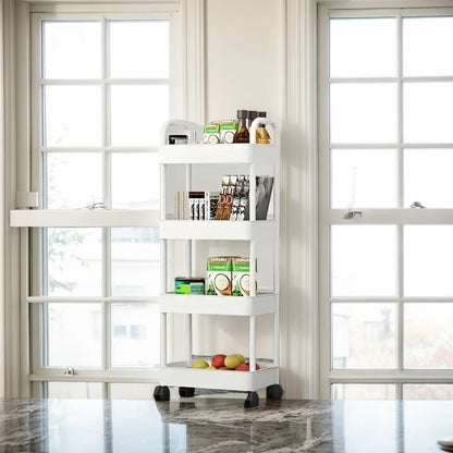 Rolling Storage Cart with Adjustable Shelves