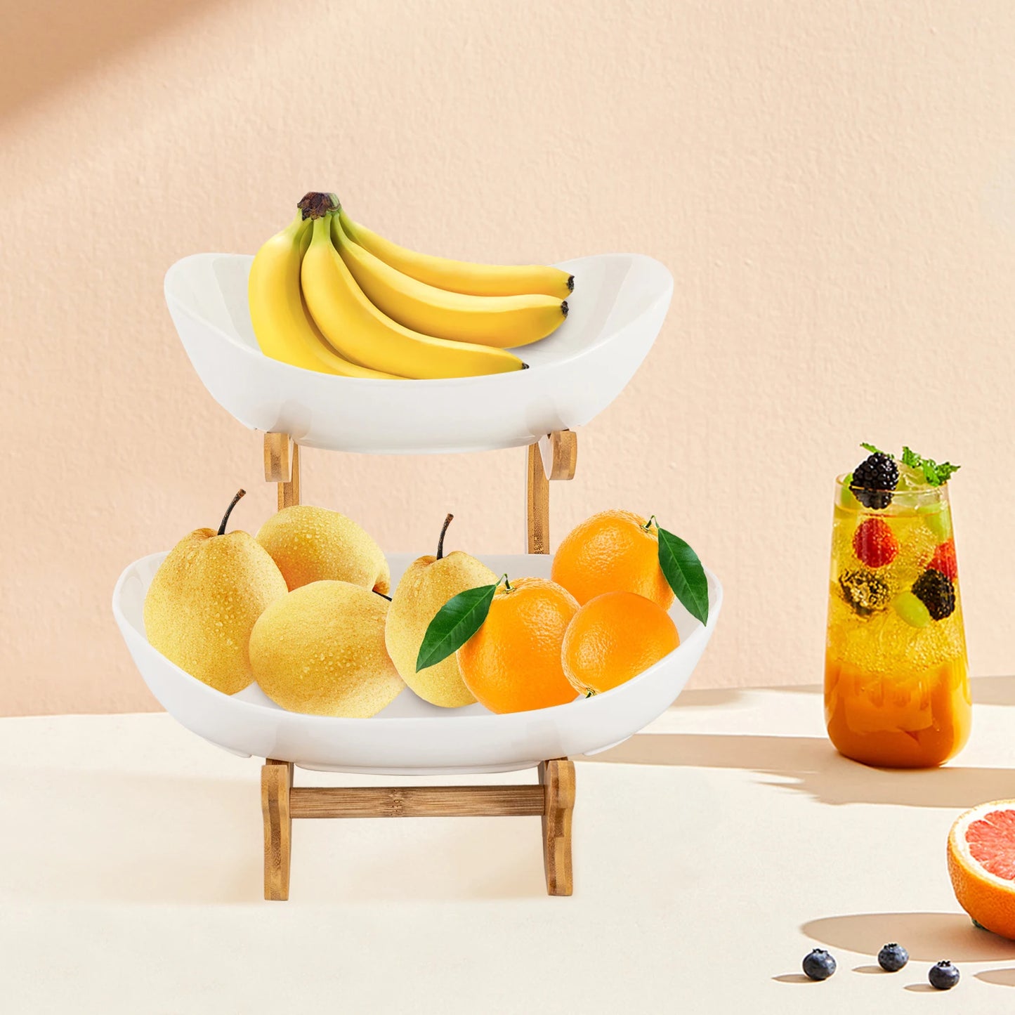 Ceramic 2-Tier Display Bowl Set