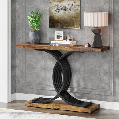 Modern Decor Table with Geometric Metal Legs