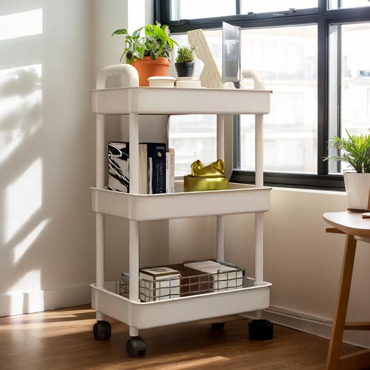 Rolling Storage Cart with Adjustable Shelves