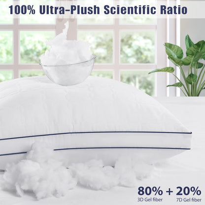 Plush Bed Pillows Soft Down 2 Pack