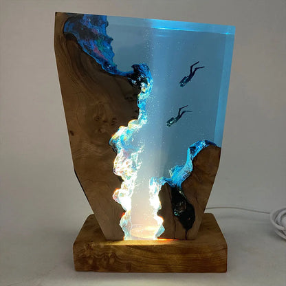 Two Cave Divers Table Light