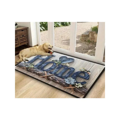 Chic Blue Floral Rug