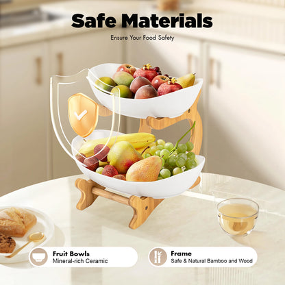 Ceramic 2-Tier Display Bowl Set