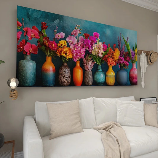 Vibrant Flowers in Vases Wall Art