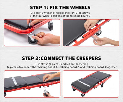 Rolling Foldable Garage Chair