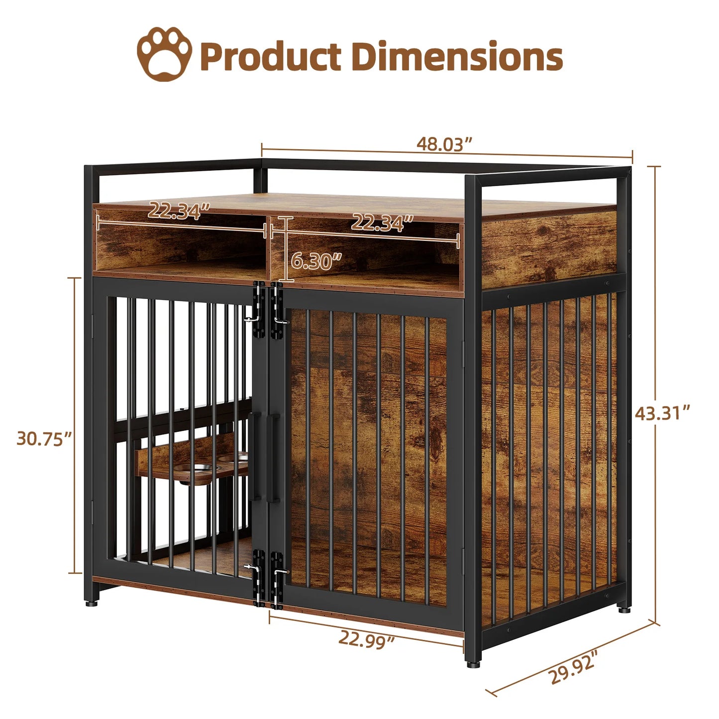 Indoor Pet House with Storage Drawers
