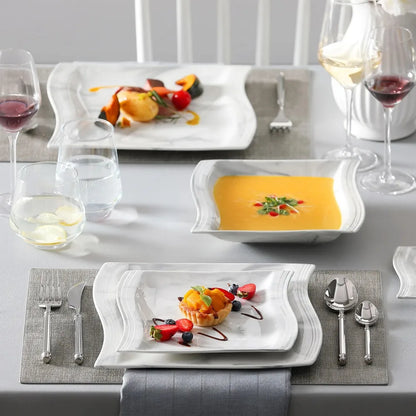 Marble Porcelain 30 Piece Dinnerware Set