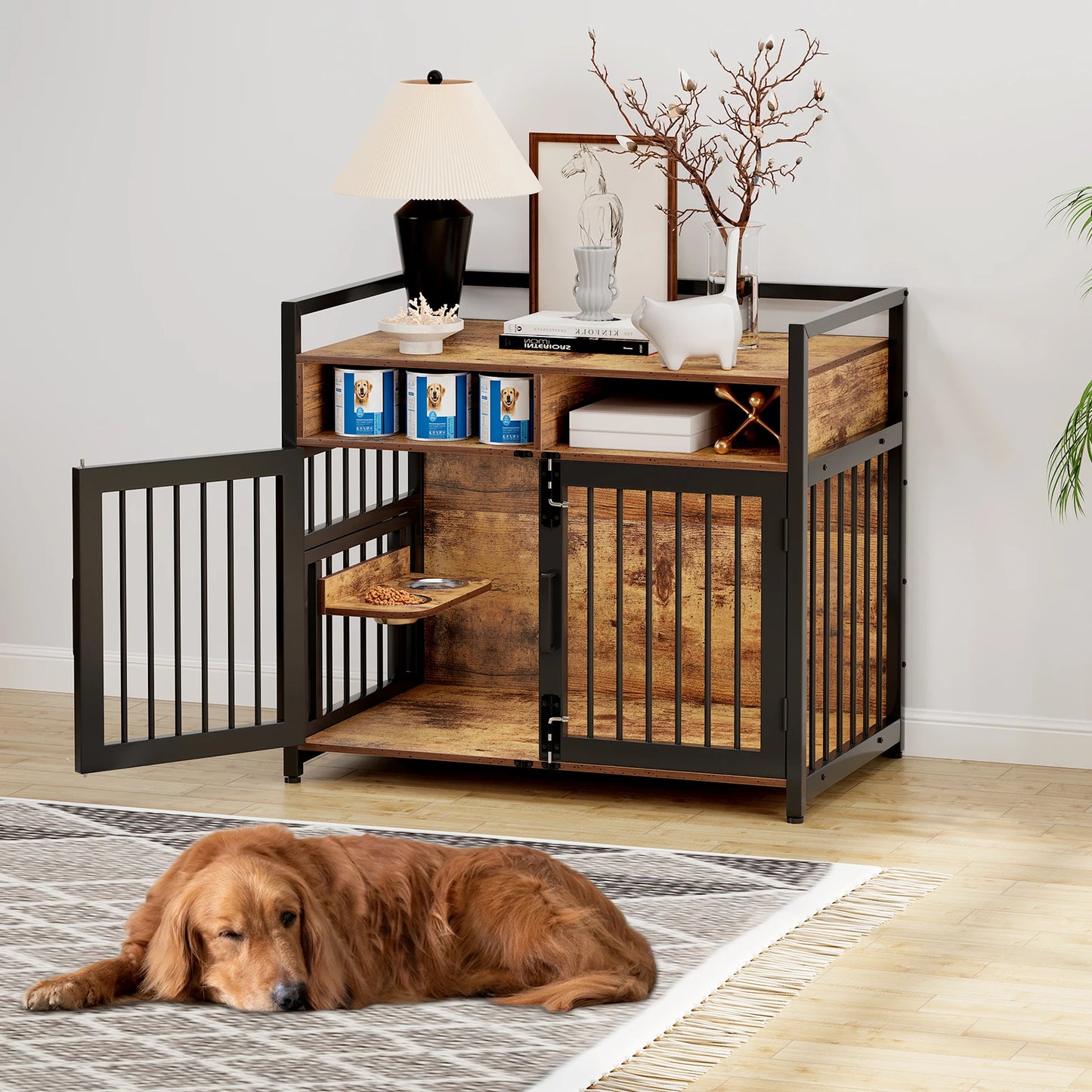 Indoor Pet House with Storage Drawers