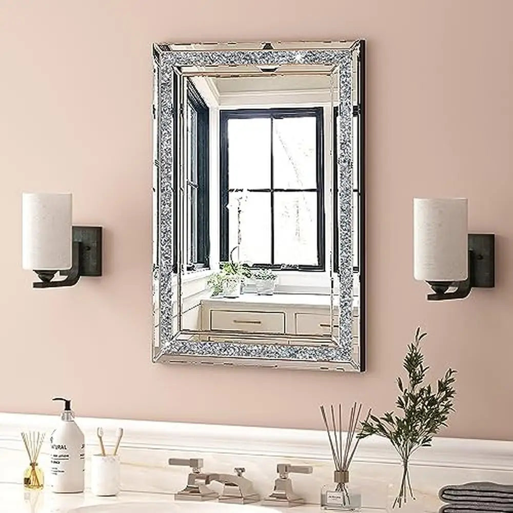 Beveled Crushed Diamond Wall Mirror