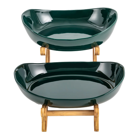 Ceramic 2-Tier Display Bowl Set