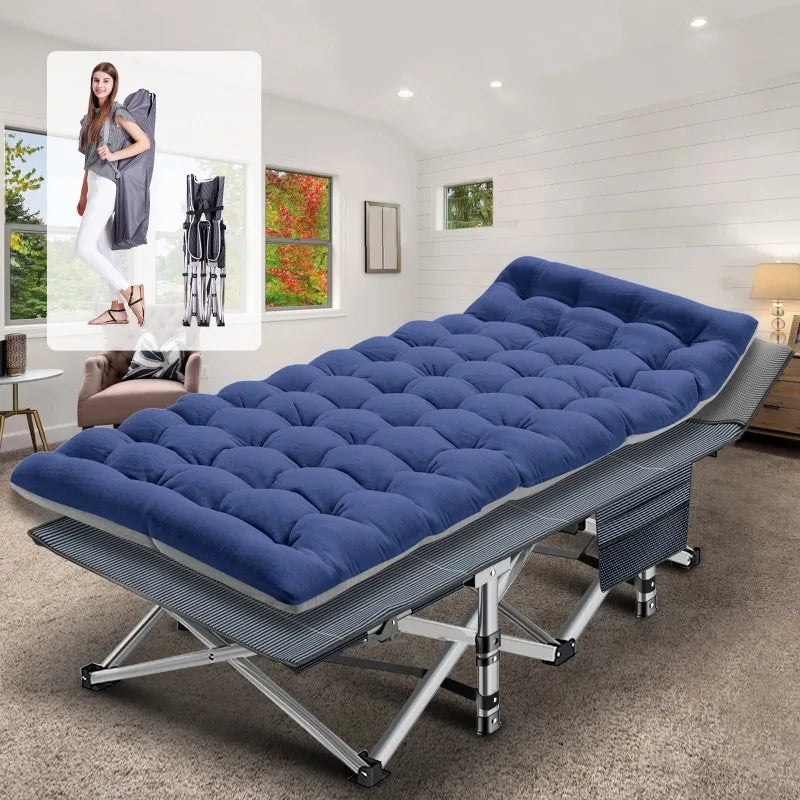 XL Folding Cot with Comfortable 2 Sided Mattress