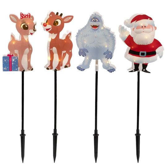 Lighted Rudolph Friends Pathway Markers