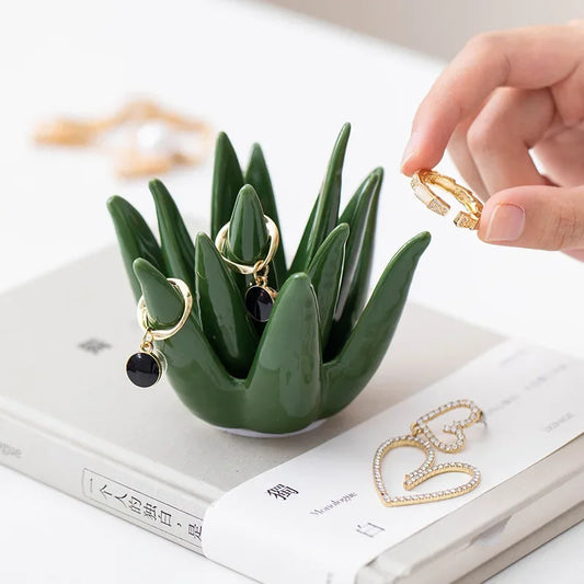 Ceramic Cactus Jewelry Storage