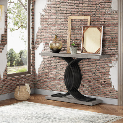 Modern Decor Table with Geometric Metal Legs
