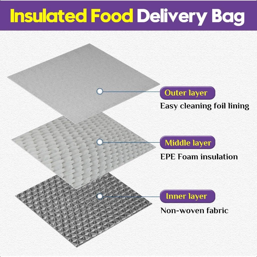 Large Insulated Food Delivery Bag