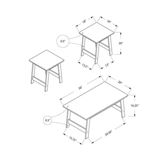Set of 3 Coffee End Tables