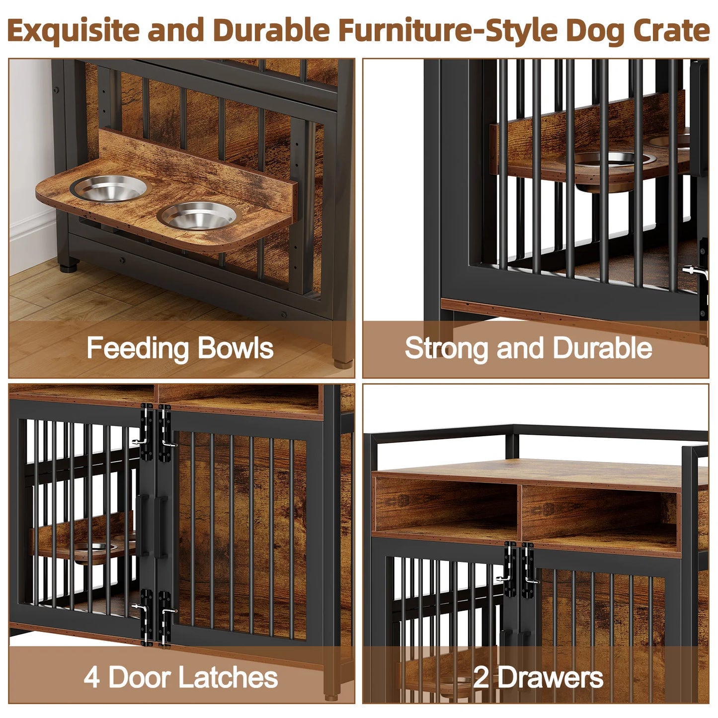 Indoor Pet House with Storage Drawers