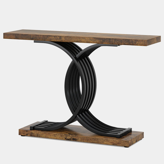 Modern Decor Table with Geometric Metal Legs