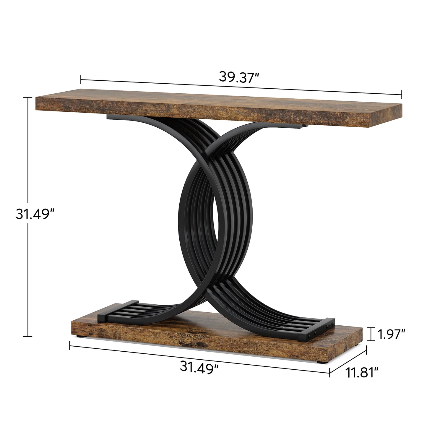 Modern Decor Table with Geometric Metal Legs