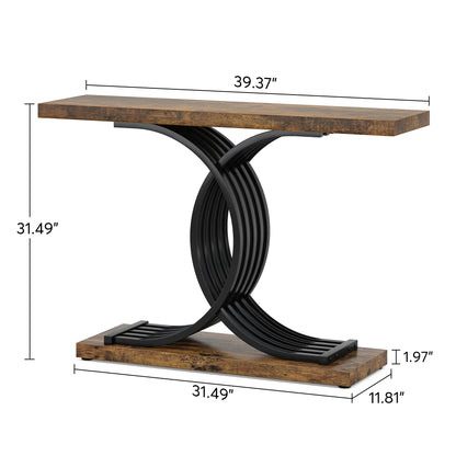 Modern Decor Table with Geometric Metal Legs