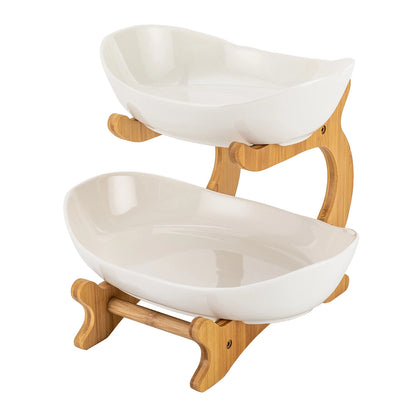 Ceramic 2-Tier Display Bowl Set