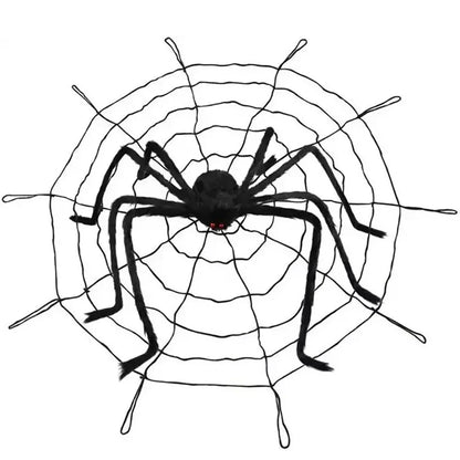 Outdoor Spider and Web Decoration