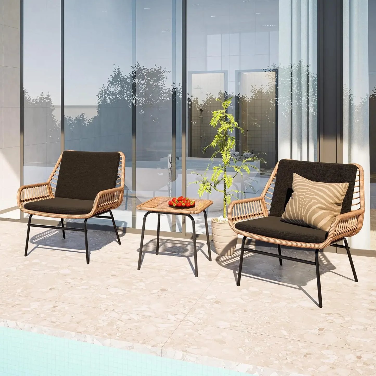 3 Piece Outdoor Patio Furniture Set