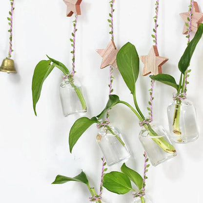 Purple Waxed Twine with Artificial Leaves