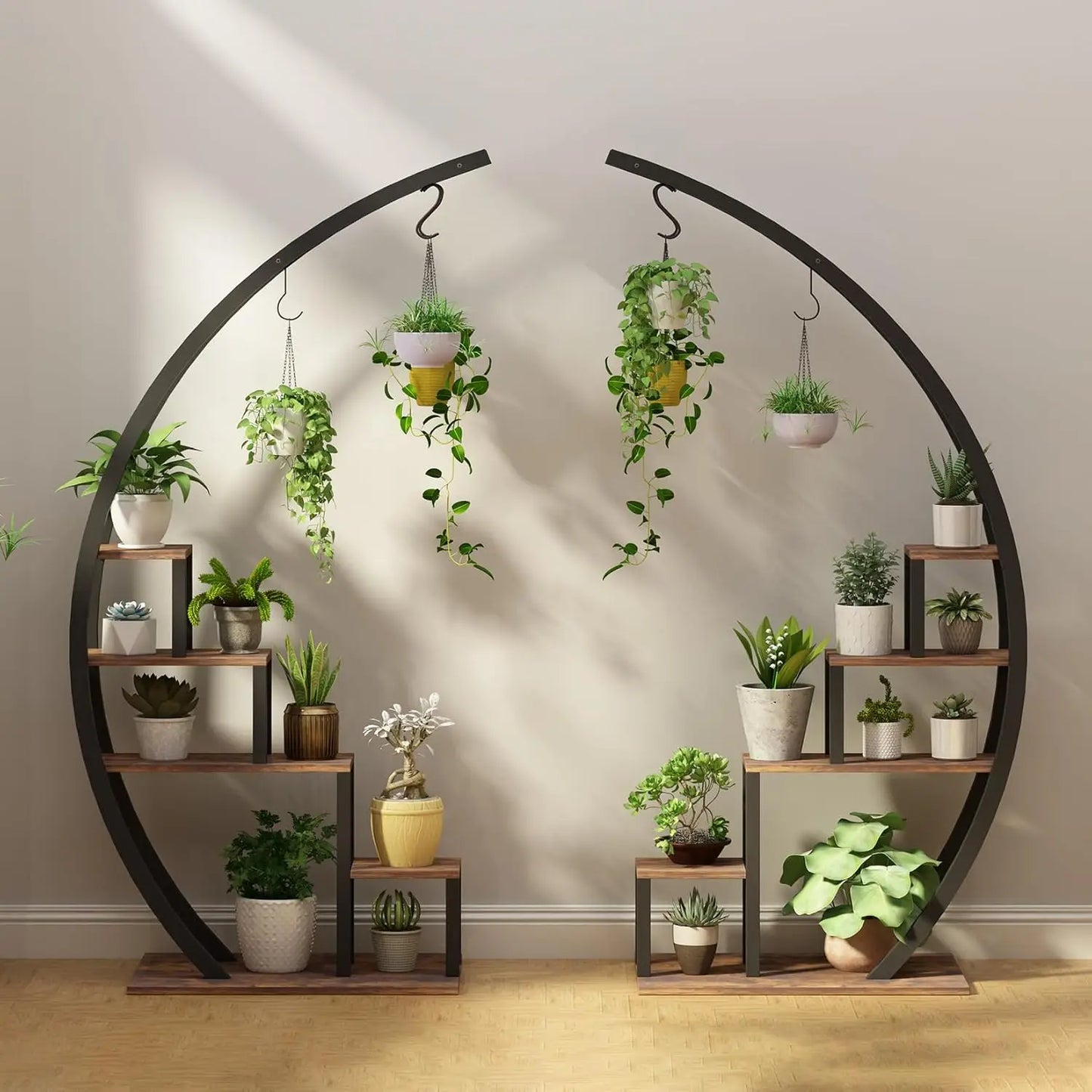 Metal Half Moon Plant Stand