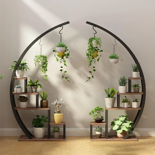 Metal Half Moon Plant Stand