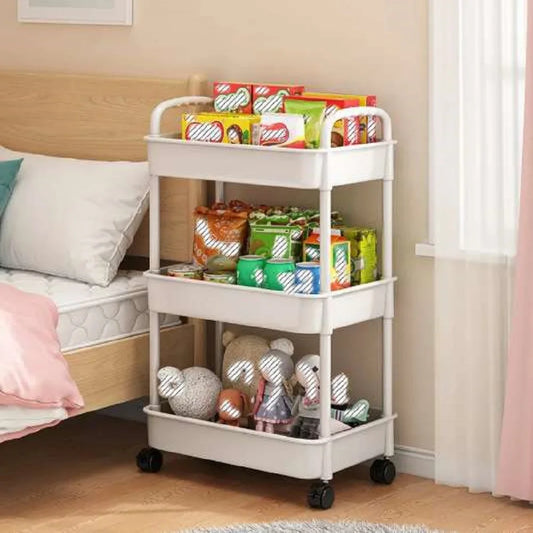 Rolling Storage Cart with Adjustable Shelves